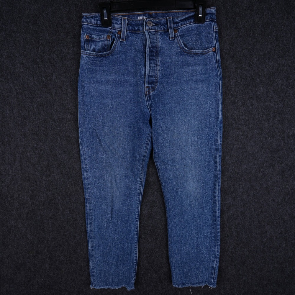 Levi's 501 Original Fit Jeans Women 29 Blue Excellent Raw Hem Button Fly